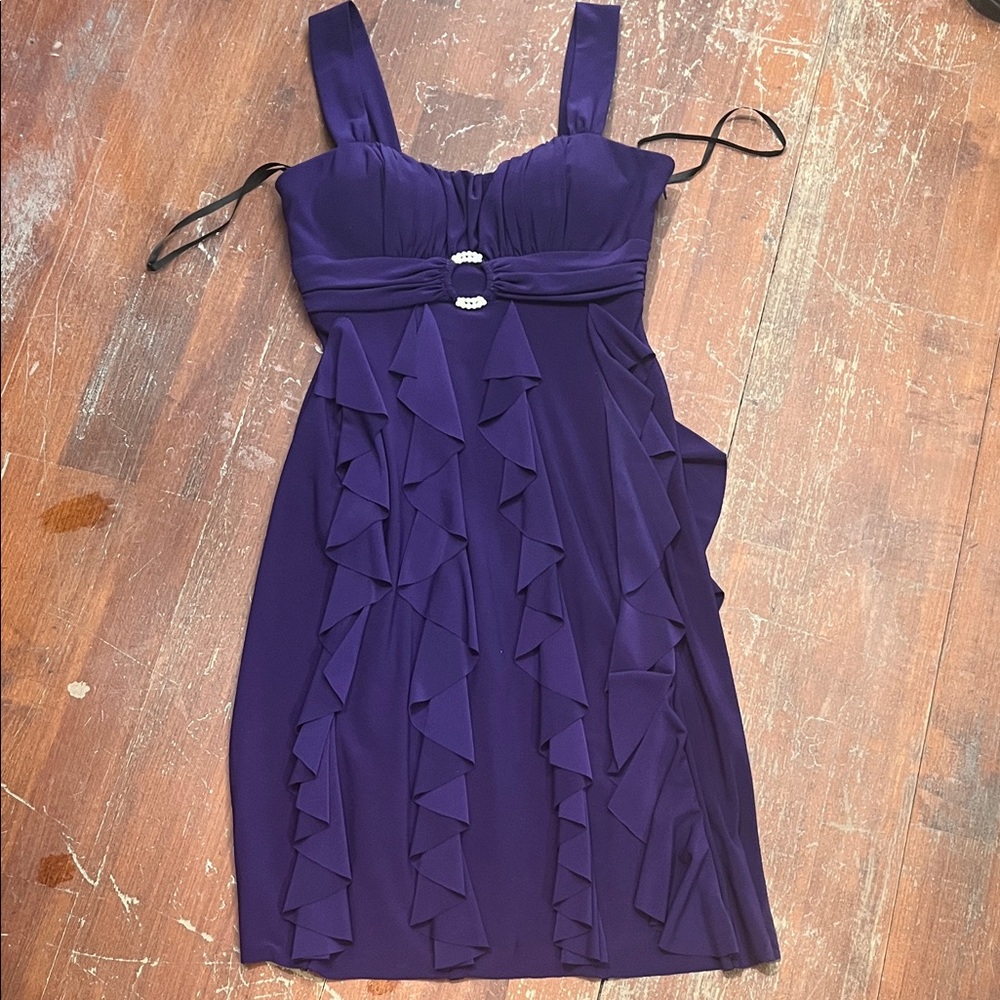 🌻3/$15🌻 Betsy & Adam Elegant Purple Ruffle Dress